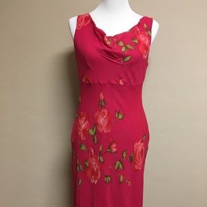 Donna Ricco pink floral dress with ruffles